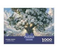 Large Tree with Blue Leaves 1000 Stück Ökopapier Puzzle Giant Old Tree Lebendige Bilder Kreatives Spiel Puzzles Für Erwachsene Und Kinder 52x38cm/1000pcs