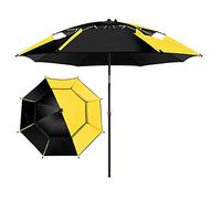 Large UV Protection Beach Folding Outdoor Garden Parasol Tilt Function, Waterproof and Windproof Sun Umbrella, Suitable Fishing, Pond, Balcon, Park, with Storage Bag