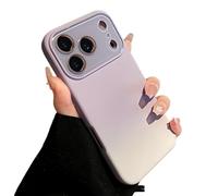 Large Window Colorful Gradient Silicone Soft Case for iPhone 17/16/15/14/13/12 Pro MAX with Lens Protection Shockproof Matte Cover. (15,Purple)