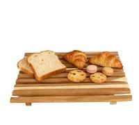 Large Wooden - Bread Boards Wooden for Kitchen Baking | Acacia Wood with Non Slip Base, Spacious for Dough Bagel Loaf Slicing Kneading Toast Meat Snack Display, Natural