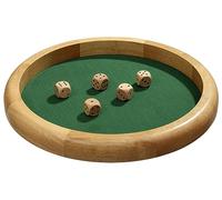 Large Wooden Dice Tray with Dice (39cm)