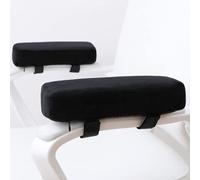 LargeLeaf Cojines Extra Gruesos para reposabrazos de Silla, cojín de Codo, Alivio de presión, Silla de Oficina, Juegos, reposabrazos con Almohadillas de Espuma viscoelástica (Negro)
