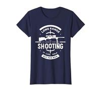 Largo Campo de Tiro es como el Golf, Pero para los Hombres Francotirador Camiseta, Mujer, Azul Marino, XS