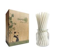 Largo Jumbo Pajitas Bambú Pack de 180, 23 cm x 10 mm Desechable Pajita in Fibra de Bambú Pajitas Bubble Tea para Boba Smoothies Milkshakes