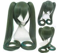 Largo recto con 2 pelucas de cola de caballo Vocaloid Senbon Zakura Nieve Miku Hatsune Miku Cosplay Pelucas(INWEG)