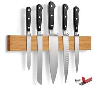LARHN Imán Cuchillos Autoadhesivo de Bambú con Imán ExtraFuerte - 40 cm - Barra Magnética para Cuchillos, Utensilios y Herramientas