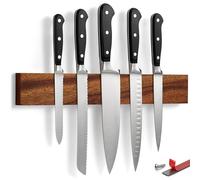 LARHN Imán Cuchillos Autoadhesivo de Nogal con Imán ExtraFuerte - 40 cm - Barra Magnética para Cuchillos, Utensilios y Herramientas