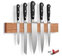 LARHN Imán Cuchillos Autoadhesivo de Roble con Imán ExtraFuerte - 40 cm - Barra Magnética para Cuchillos, Utensilios y Herramientas