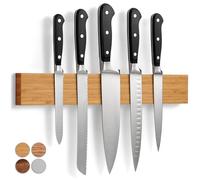 LARHN Imán Cuchillos de Bambú con Imán ExtraFuerte - 40cm - Barra Magnética para Cuchillos, Utensilios y Herramientas