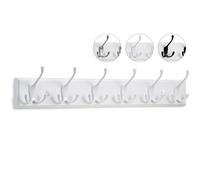 LARHN Perchero Pared Blanco - 6 Colgadores Triples - 59 cm - Percheros Pared de Diseño para Recibidores, Entradas, Dormitorios Modernos, Habitaciones Infantiles y Baños
