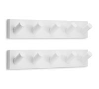 LARHN Perchero Pared Blanco con 5 Ganchos (2 uds.), 42cm - Colgador Pared, Percha, Percheros Modernos
