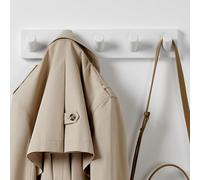 LARHN Perchero Pared Blanco con 5 Ganchos, 42cm - Colgador Pared, Percha, Percheros Modernos