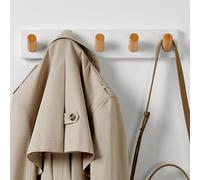 LARHN Perchero Pared Blanco con 5 Ganchos, 42cm - Colgador Pared, Percha, Percheros Modernos