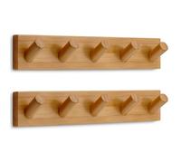 LARHN Perchero Pared Madera con 5 Ganchos (2 uds.), 42cm - Colgador Pared, Percha, Percheros Modernos