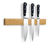 LARHN Soporte Magnético para Cuchillos de Pared, Barra Imán de Cocina en Bambú, 40 cm