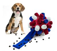Larimuer Pelota de olfateo para Perros, Alfombra de olfateo, Juguete Interactivo para Perros, Juguete portátil para Mascotas, Juguete para Perros pequeños y medianos (Rojo Blanco y Azul)