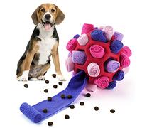 Larimuer Pelota de olfateo para Perros, Alfombra de olfateo, Juguete Interactivo para Perros, Juguete portátil para Mascotas pequeñas y Medianas (Rosa y Morado)