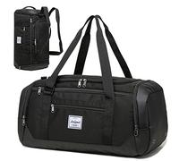Laripwit Bolsa de viaje para hombre, 40 L, tamaño mediano, para gimnasio, deportes, fin de semana, durante la noche, Black, Viajes, gimnasio, deportes, camping, senderismo, trabajo, escapada de fin de
