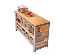 LarIsland Bar - Estantes de cocina multifuncionales y soporte para microondas para comedor y baño, ahorra espacio con diseño