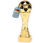 Larius Copa de fútbol en oro y plata con grabado (sin texto personalizado, oro, S)