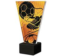 Larius Copa de fútbol - Premio de honor trofeo Zapato dorado - Copa de cristal ámbar (fútbol Hero, sin texto deseado)