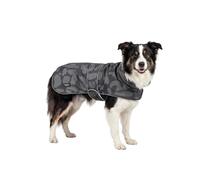Larkson Abrigo para Perros Gris Leo - Jonte - Chubasquero para Perro Pequeño y Mediano - Impermeable - Columna de Agua de 10 000 mm - Ajustable - Elementos Reflectantes