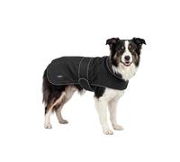 Larkson Abrigo para Perros Negro - Jonte - Chubasquero para Perro Pequeño y Mediano - Impermeable - Columna de Agua de 10 000 mm - Ajustable - Elementos Reflectantes