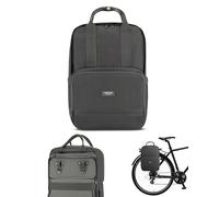 LARKSON Bolso Alforja para Bicicleta Gris - No 6 Bike - 2 en 1 Mochila de Ciclismo y Bolsa para Rack Trasero de Bici, Morral Material Reciclado - Repele Agua