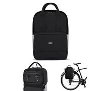 LARKSON Bolso Alforja para Bicicleta Negro Reflectante - No 6 Bike - 2 en 1 Mochila de Ciclismo y Bolsa para Rack Trasero de Bici, Morral Material Reciclado - Repele Agua