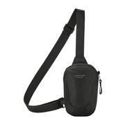 LARKSON Bolso de Hombro Señoras Hombres Negro - Nils - Bolso de Pecho Antiborro para Ocio, Viaje, Senderismo, Festival - Compartimento para Móvil, Llaves, Cartera - Repelente al Agua