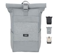 LARKSON Mochila Enrollable Hombre & Mujer Gris - No 4 - Macuto para Viaje, Uni, Trabajo - de Botellas Pet Recicladas - Bolso para Portátil - Impermeable