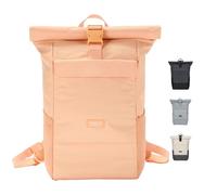 LARKSON Mochila Enrollable Hombre & Mujer Naranja - No 4 - Macuto para Viaje, Uni, Trabajo - de Botellas Pet Recicladas - Bolso para Portátil - Impermeable