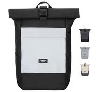LARKSON Mochila Enrollable Hombre & Mujer Negro Reflectante - No 4 - Macuto para Viaje, Uni, Trabajo - Bolso para Portátil - Impermeable