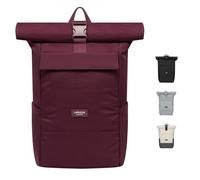 LARKSON Mochila Enrollable Hombre & Mujer Rojo - No 4 - Macuto para Viaje, Uni, Trabajo - de Botellas Pet Recicladas - Bolso para Portátil - Impermeable