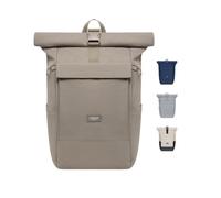 LARKSON Mochila Mujer Hombre Gris - No 4 Large - Mochila Viaje Compartimento Para Portátil De 16 Pulgadas - Travel Backpack Con Correa Para Trolley - Repelente Al Agua