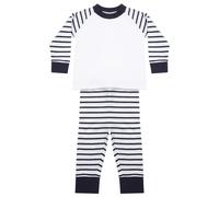 Larkwood - Pijama con pantalón largo para niños, azul marino/blanco, 86
