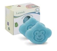 Larminly | Esponja Baby de fibra de Konjac de origen natural - Suave para bebés y niños, suave para mojar (azul)