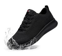 LARNMERN Zapatos de Cocina Impermeables Zapatillas Running Hombre Zapatillas de Cocina Antideslizante Hombre Hosteleria Casual Sneakers Sin Puntera,Negro 41.5 EU