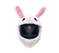 Laroal Divertida funda para casco de motocicleta, conejo blanco de peluche, decoración para casco de motociclista, regalos y accesorios únicos para motocicletas, equipo divertido para motociclistas