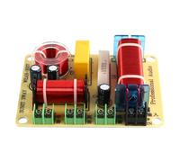 Laroal Divisor de frecuencia de altavoz de 3 vías, distribuidor de frecuencia de cruce HiFi de 350 W para modificación de altavoces domésticos (amarillo y blanco al azar)