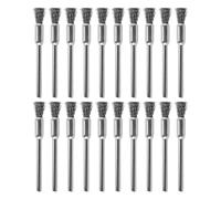 Laroal Juego de 20 cepillos de Alambre de 3 mm, Mini Cepillo de Alambre de Acero, Juego de Ruedas de Pulido para Brocas de Herramientas rotativas, 3 Modos