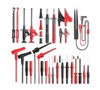 Laroal Kit de 25 pines de prueba para multímetro multifunción con pinzas de cocodrilo reemplazables, sonda reemplazable, pinza de prueba para multímetro eléctrico digital, sonda de gancho de prueba