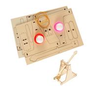 Laroal Kit de catapulta de Madera (Paquete de 2): Proyecto de construcción Stem para experimentos educativos de física con Bandas elásticas y Bolas de poliestireno.