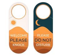 Laroal Letrero colgante de puerta de No molestar/Bienvenido, por favor llame, paquete de 2, letreros colgantes de ajuste universal de 9 x 3,5" para dormitorio/hotel/oficina