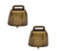 Laroal Paquete de 2 cascabeles metálicos de Estilo Antiguo, súper ruidosos, para Vacas, Caballos, ovejas, Animales de Granja, cascabeles de Cobre, cascabeles metálicos para Mascotas.
