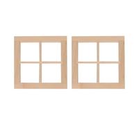 Laroal Paquete de 2 modelos de marcos de ventana de madera para muebles de casa de muñecas en miniatura para decoración de casas de muñecas y proyectos de bricolaje