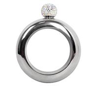 Laroal Petaca de Pulsera de 3.5 oz con Tapa de Cristal, Ideal para Bodas, Fiestas, Bares y acampadas.