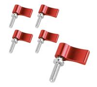 Laroal Piezas M5 17 mm Rosca Macho Perilla giratoria aleación de Aluminio Ajustable Pulgar Palanca Tornillo con una Sola ala para Equipo de cámara (Rojo)