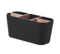 Laroal Portacepillos de Dientes con divisores de bambú, 5 Compartimentos, Organizador de baño, Organizador de baño para cepillos de Dientes eléctricos, Color Negro