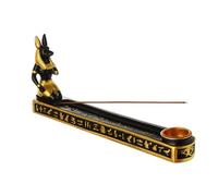 Laroal Quemador de Incienso de Resina egipcia, Bandeja Decorativa con Escultura de Dios Perro para salón de té y decoración del hogar, Soporte de Incienso para meditación, Yoga y Oficina.